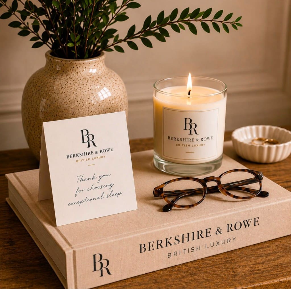 Berkshire & Rowe candle, linen book and thank-you card