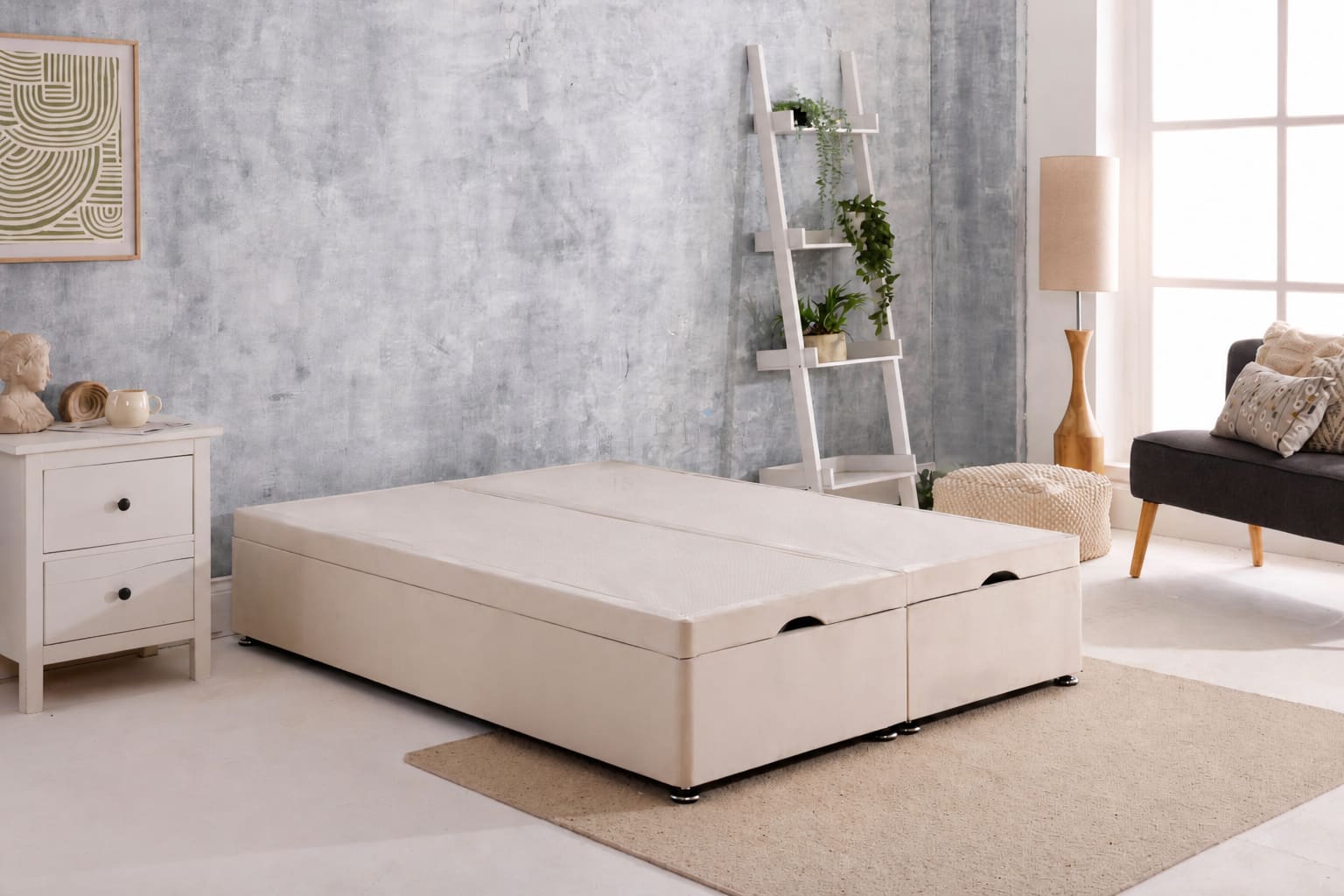 Luxury Side Lift Ottoman Divan Bed Base